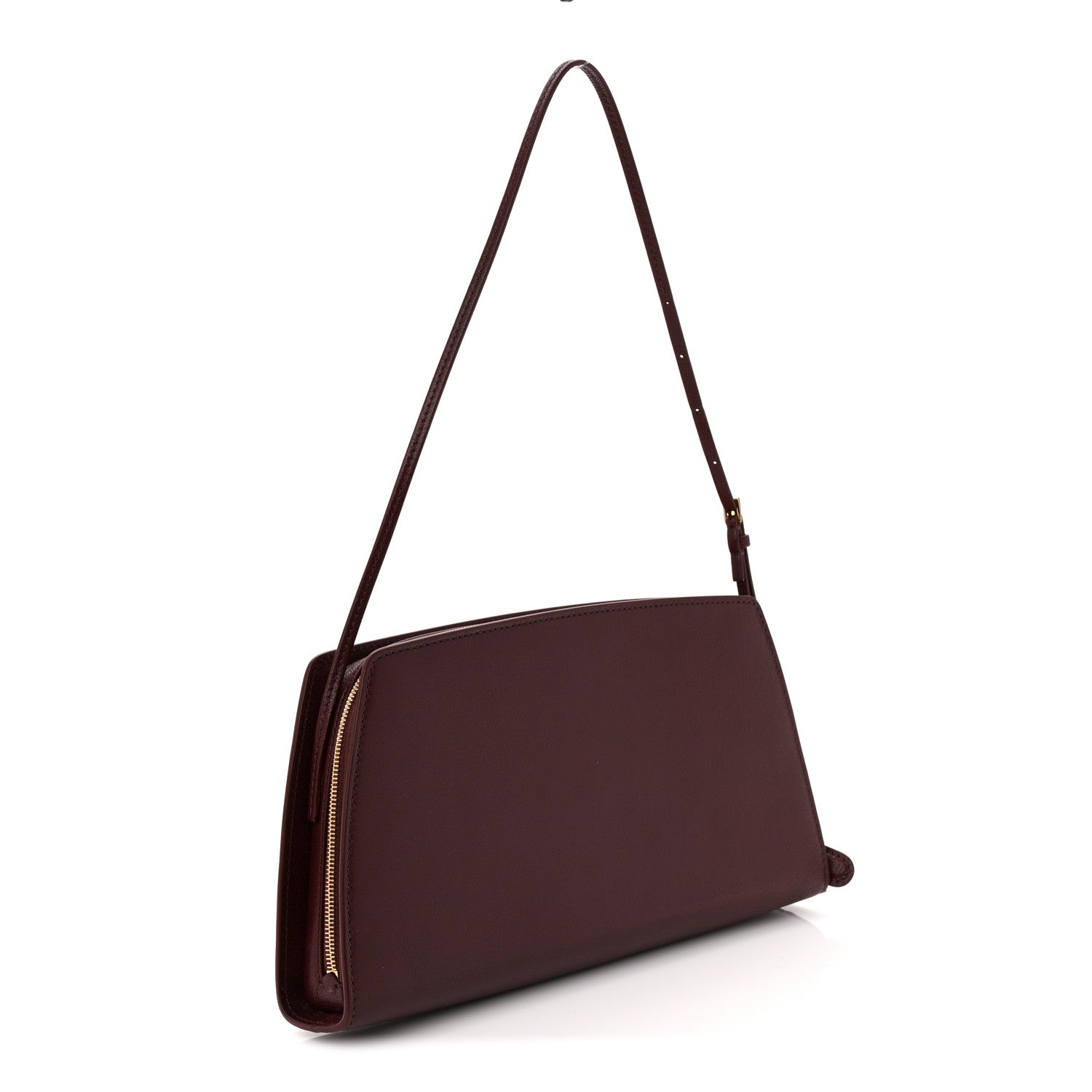 The Row Saddle Calfskin Dalia Baguette Shoulder Bag Burgundy 3 of 9