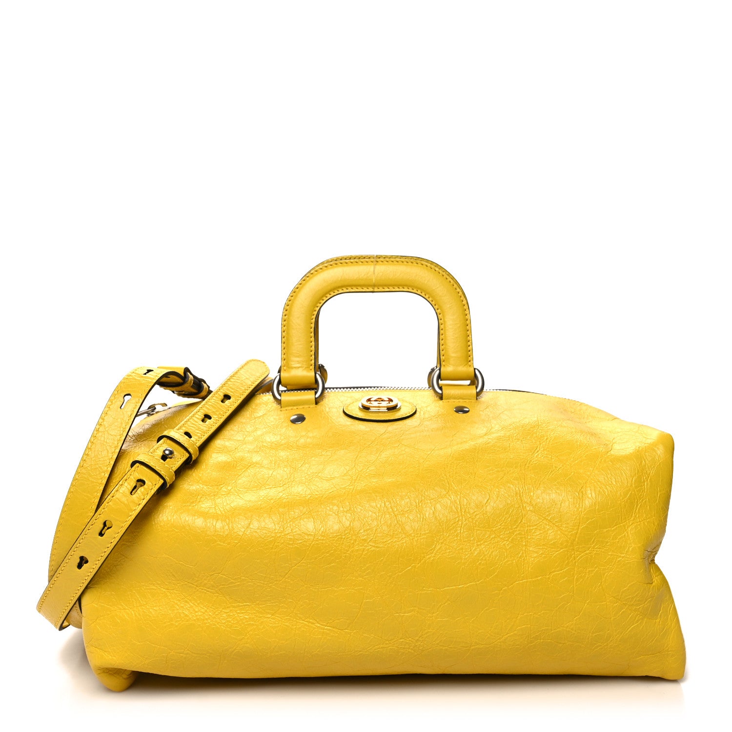 Gucci Fluffy Calfskin Morpheus Convertible Backpack Smile Yellow 1 of 13