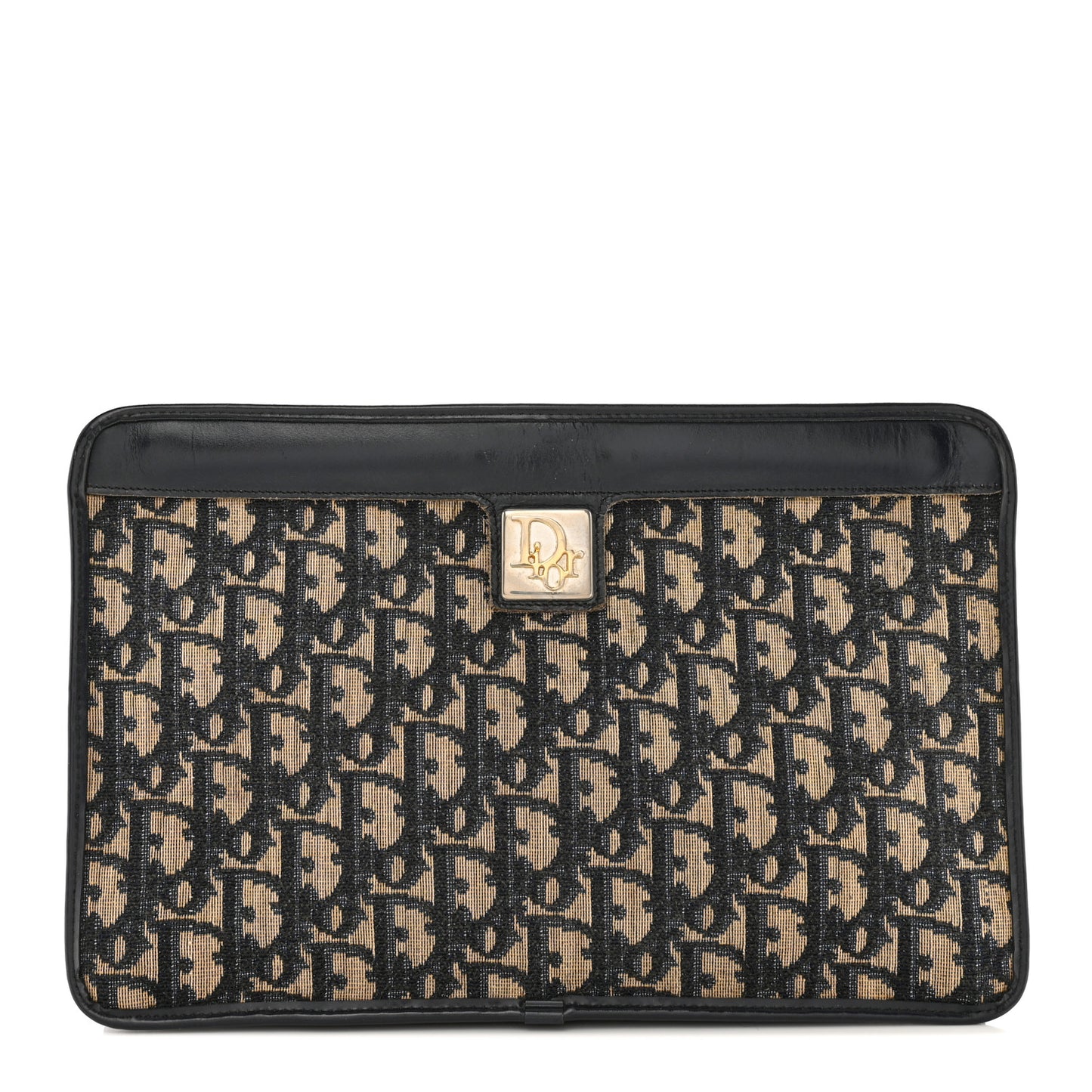 Monogram Pouch Clutch Navy Blue