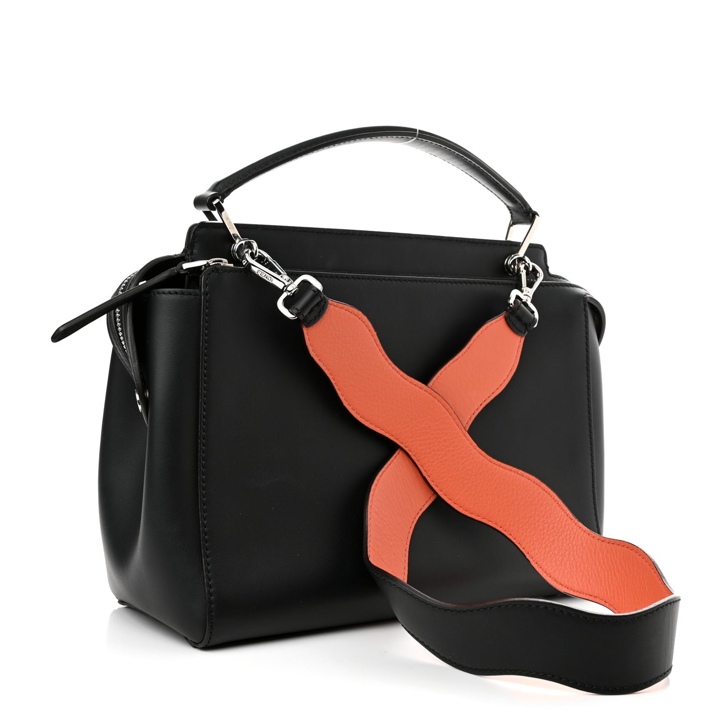 Vitello Baltico Century Dolce Waves DotCom Satchel Black Terracotta