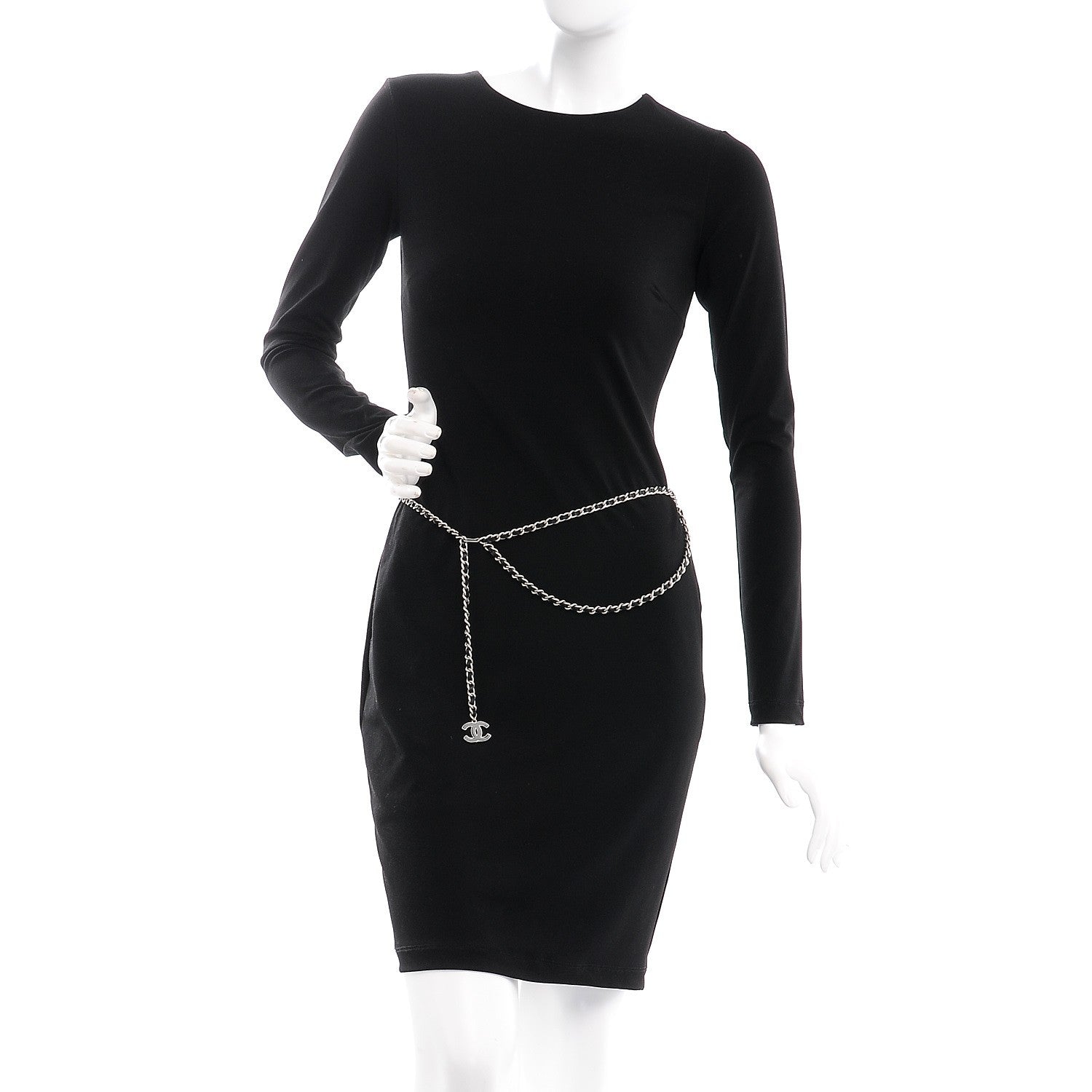 Chanel Lambskin Enamel CC Chain Belt Black Silver 2 of 4