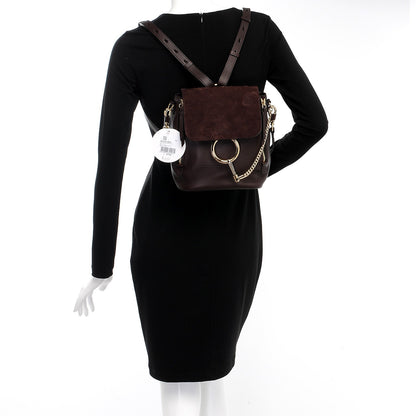 Chloe Suede Calfskin Small Faye Backpack Carbon Brown 2 of 7