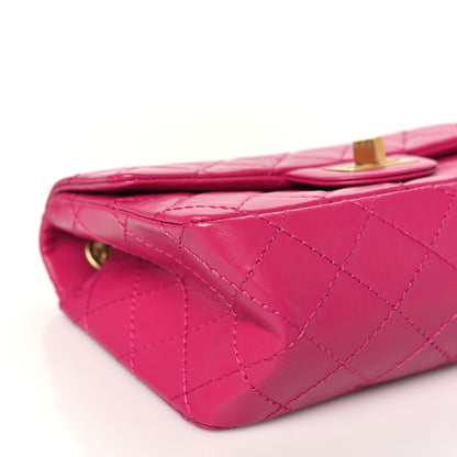 Chanel Aged Calfskin Quilted 2.55 Reissue Mini Flap Fuchsia 9 of 11