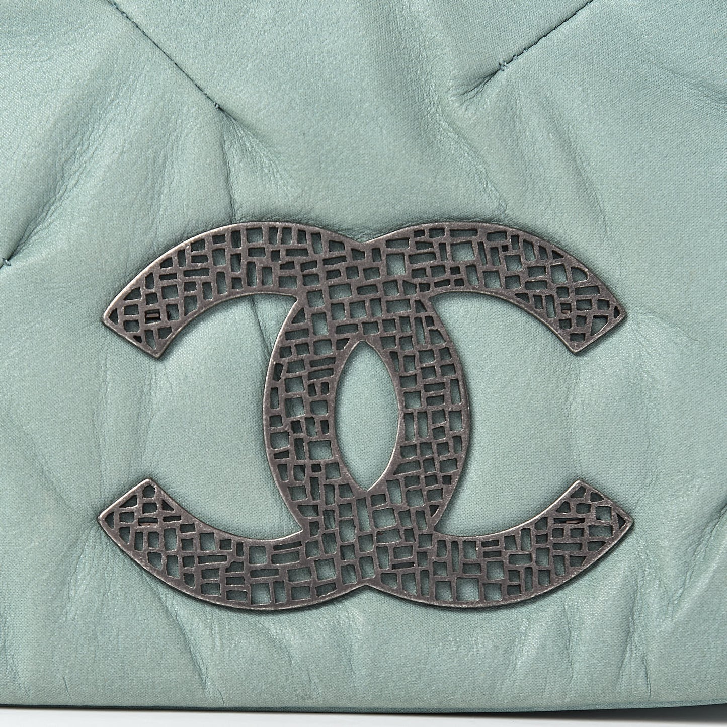 Iridescent Calfskin Glint Flap Green