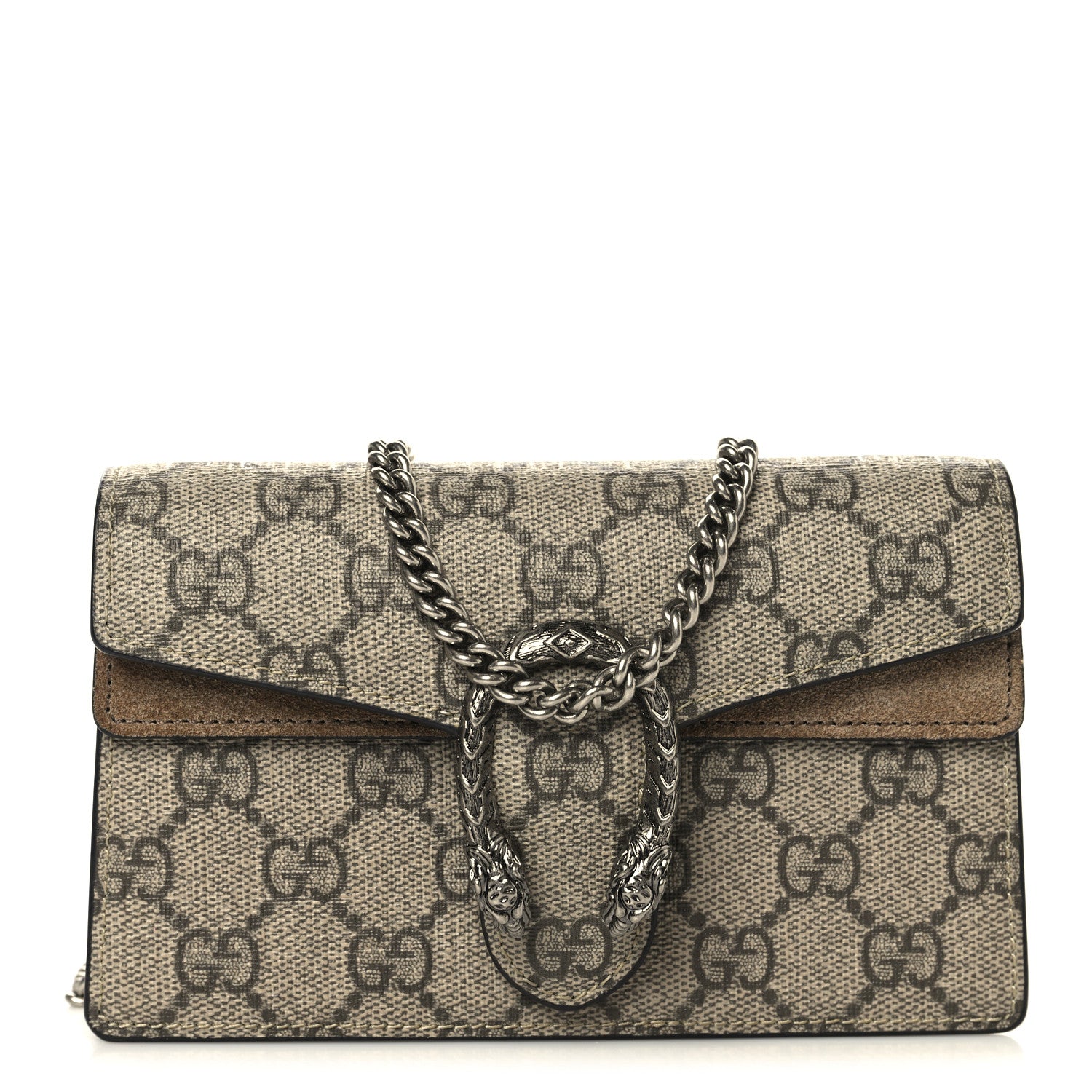Gucci GG Supreme Monogram Super Mini Dionysus Shoulder Bag Taupe 1 of 9