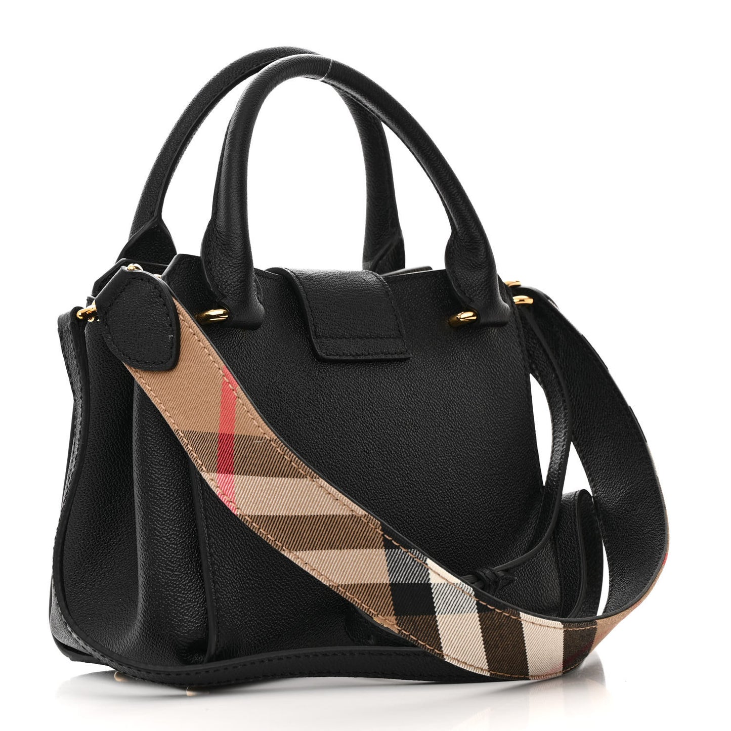 Soft Grain Calfskin Small Buckle Tote Black