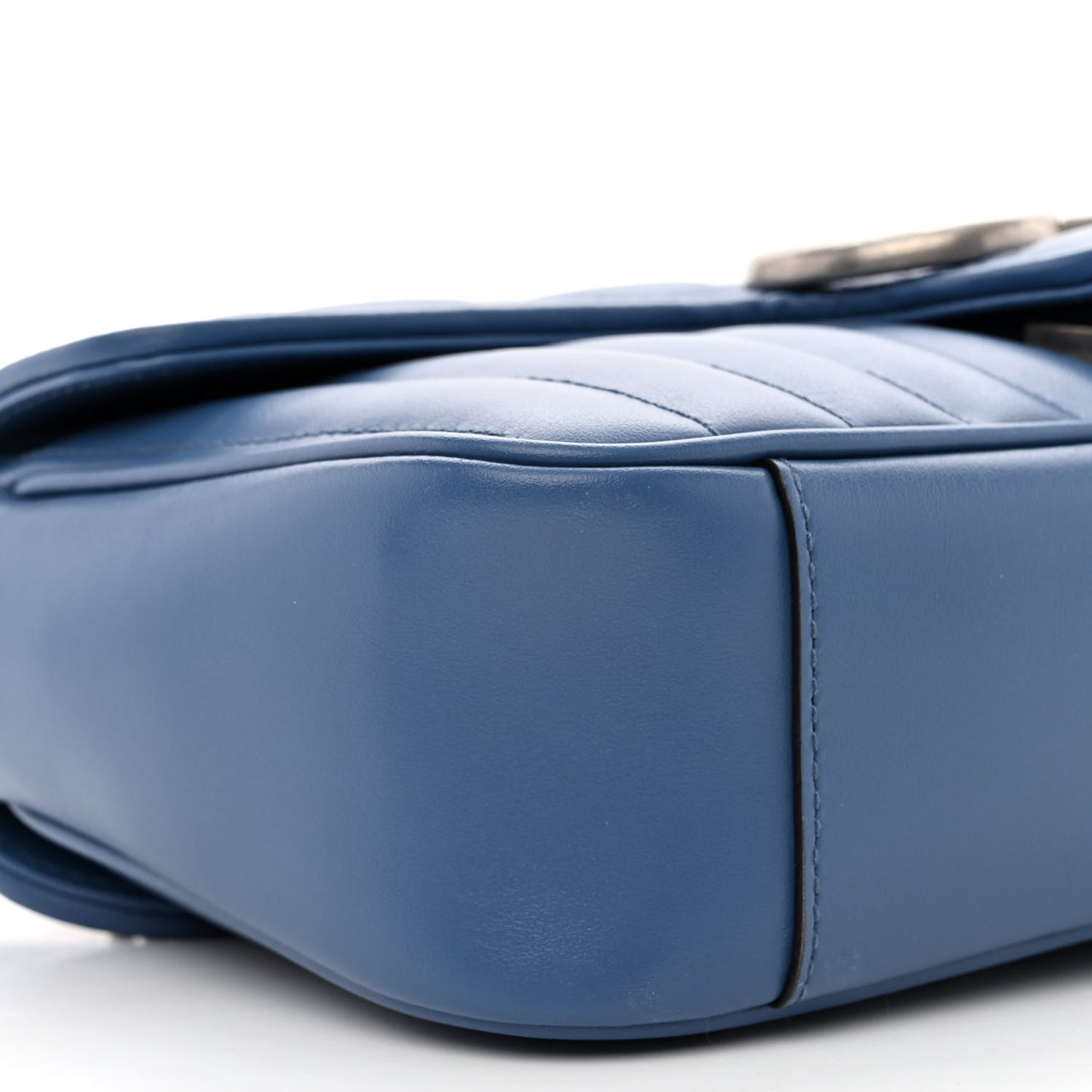 Calfskin Matelasse Aria Small GG Marmont Shoulder Bag Clear Blue