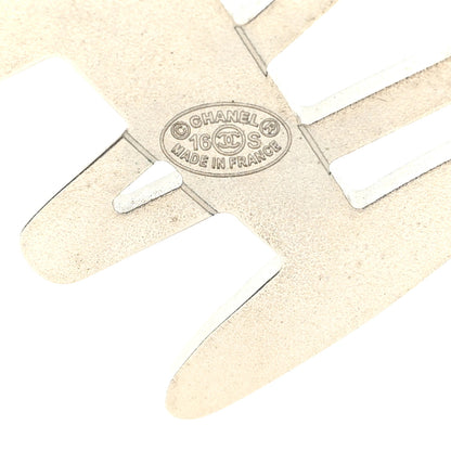 Chanel Crystal Metal CC Airplane Brooch Silver 3 of 3