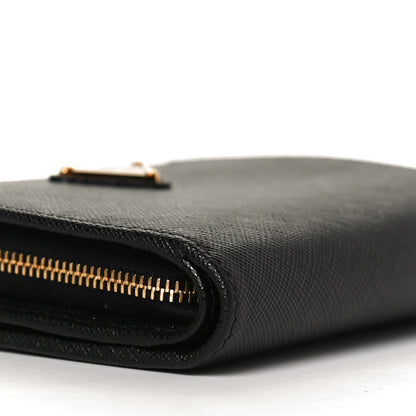 Prada Saffiano Metal Compact Wallet Black 8 of 10
