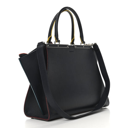 Fendi Vitello Dolce Century Petite 3Jours Tote Blue Notte 2 of 10