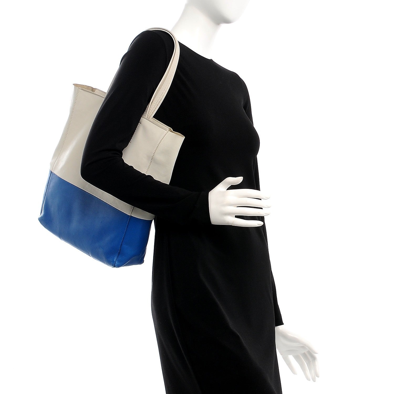 Celine Smooth Lambskin Small Vertical Bi-Cabas White 2 of 7