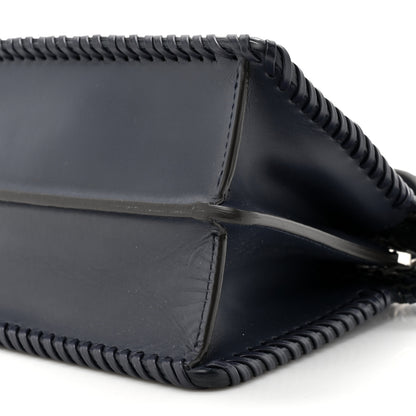 Fendi Vitello King Shiny Nappa Intreccio Petite Peekaboo I SEE U Satchel Midnight 9 of 10