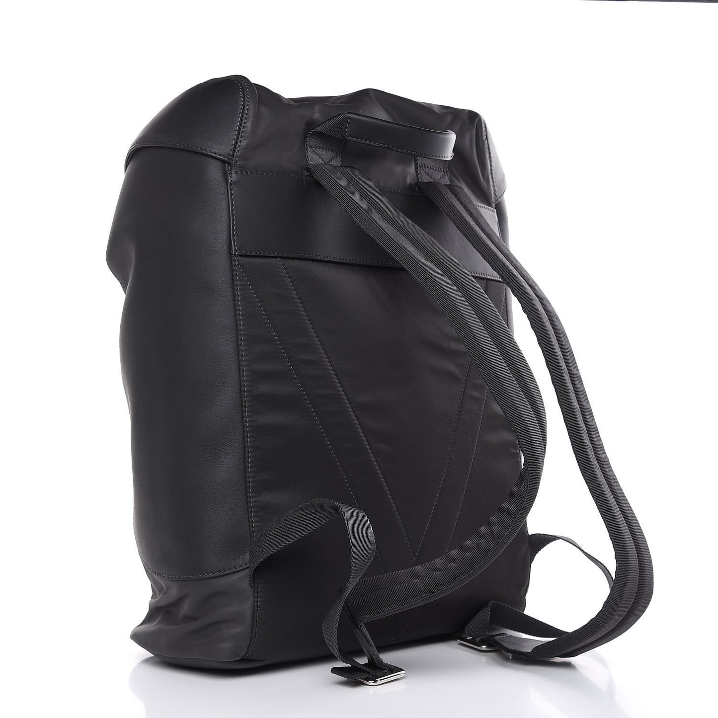 Calfskin Nylon V Line Pulse Backpack Asphalt