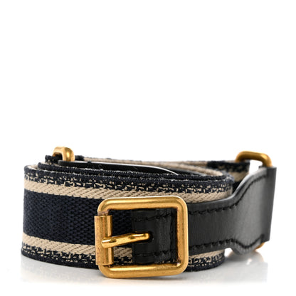 Christian Dior Canvas Embroidered Book Belt 80 32 Black Beige 1 of 7