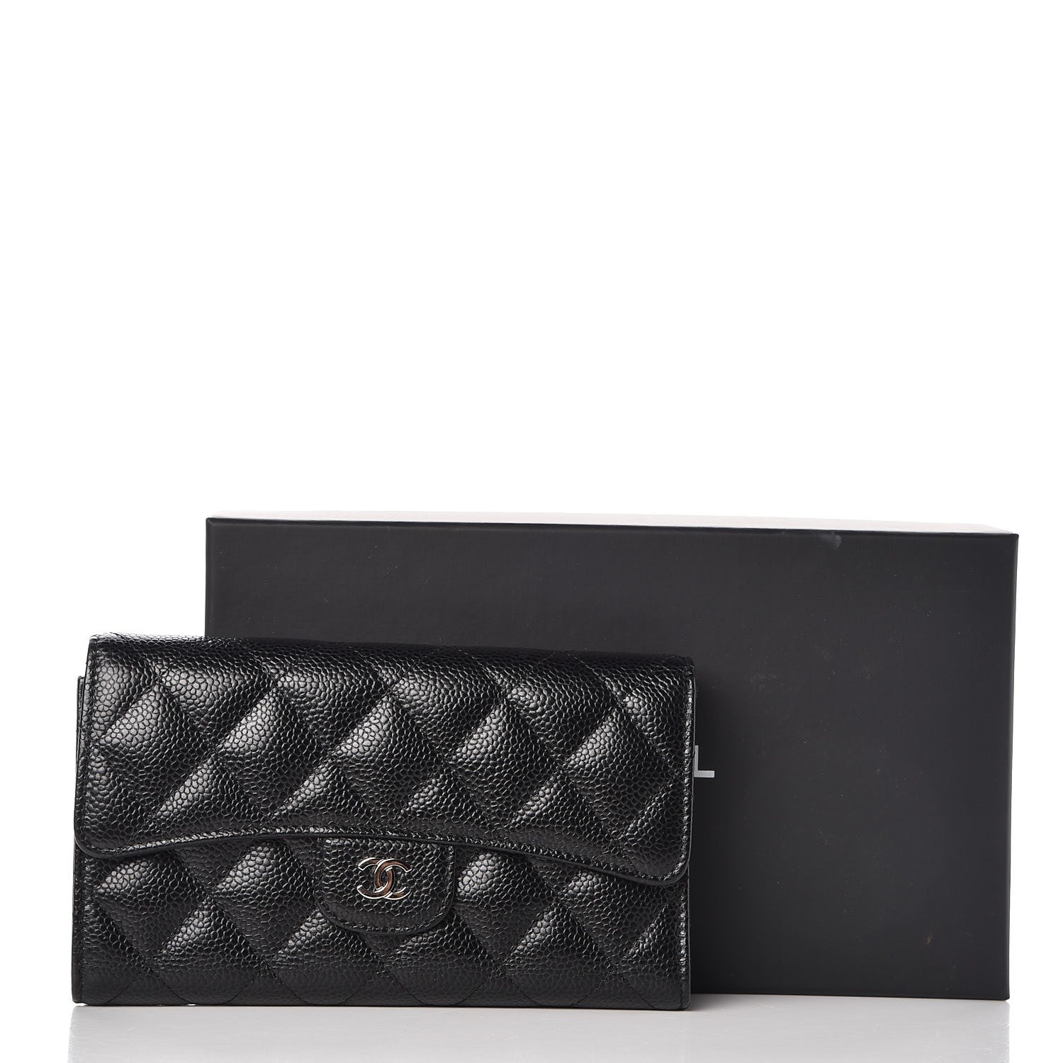 Chanel Caviar Quilted Long Flap Wallet Black 11 of 11