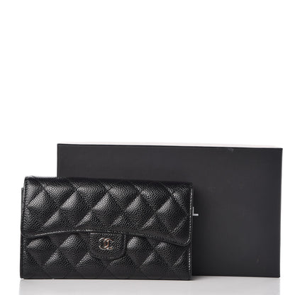 Chanel Caviar Quilted Long Flap Wallet Black 11 of 11