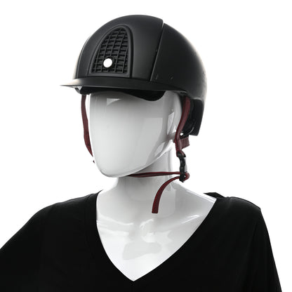 Hermes Polycarbonate Zermatt Calfskin Eole Equestrian Riding Helmet Black Rouge H 2 of 9