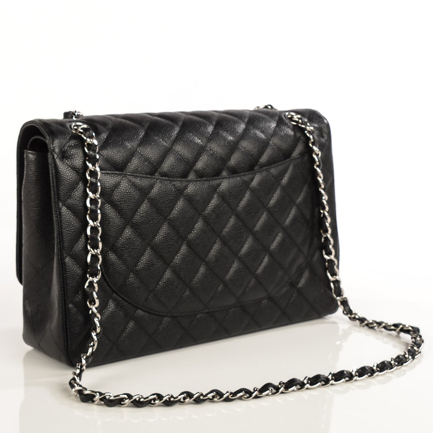 Caviar Quilted Maxi Double Flap Black