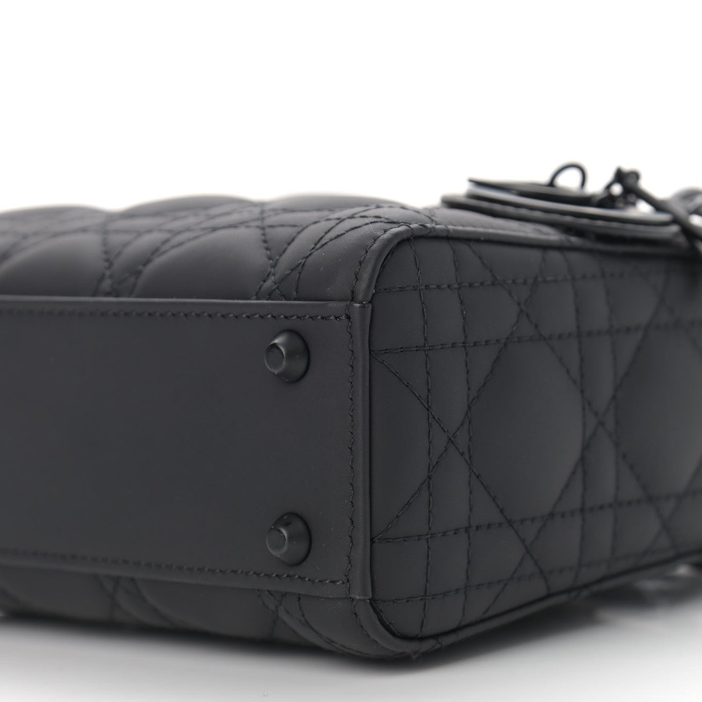 Ultra Matte Calfskin Cannage Mini Lady Dior Black