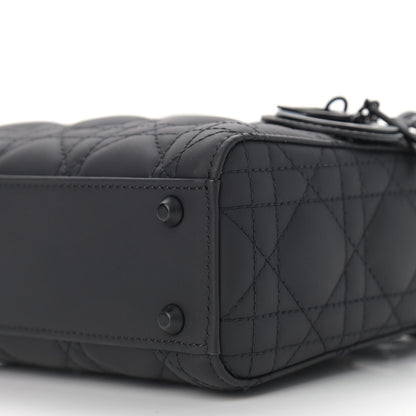 Christian Dior Ultra Matte Calfskin Cannage Mini Lady Dior Black 9 of 9