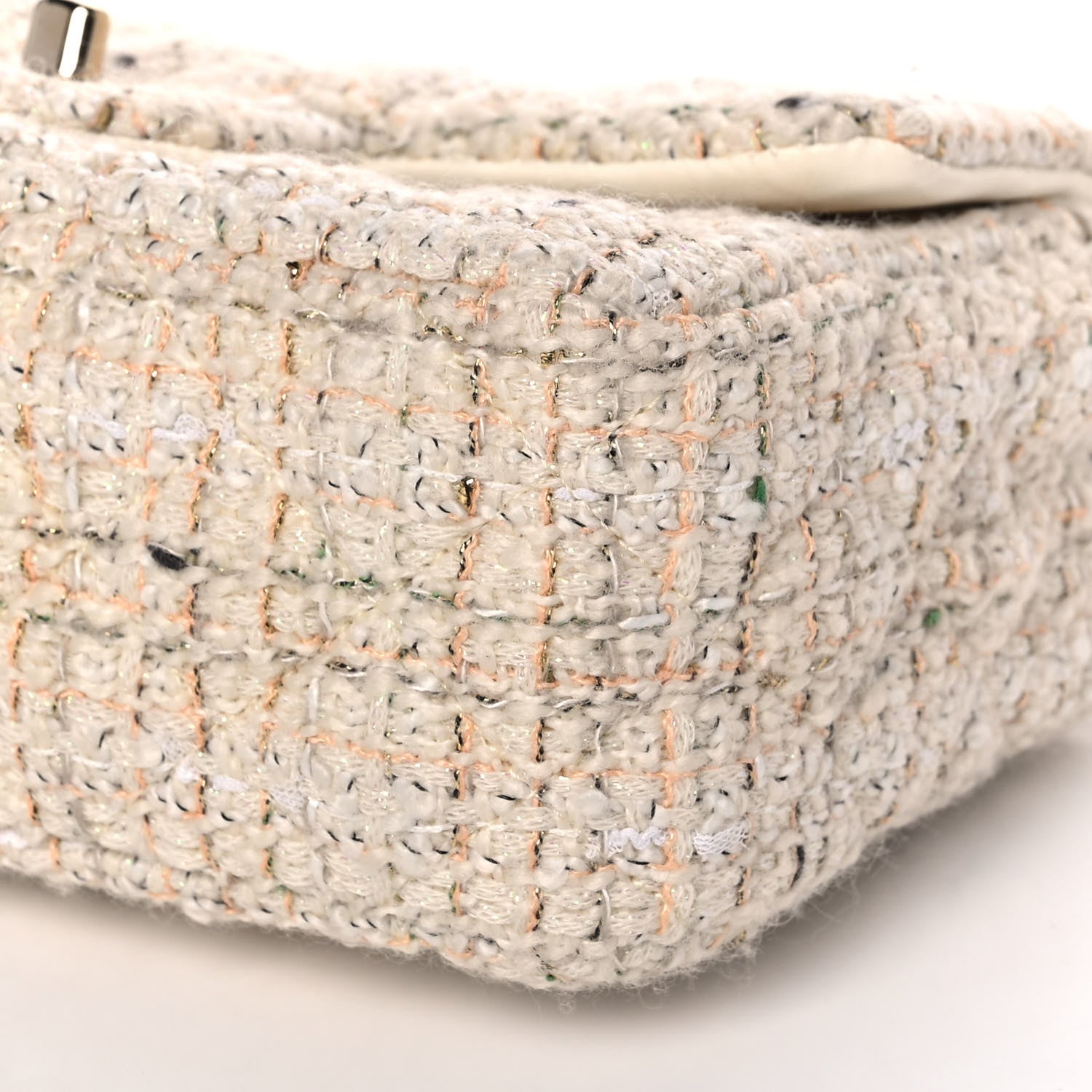 Chanel Tweed Quilted Mini Rectangular Flap Off White 6 of 11