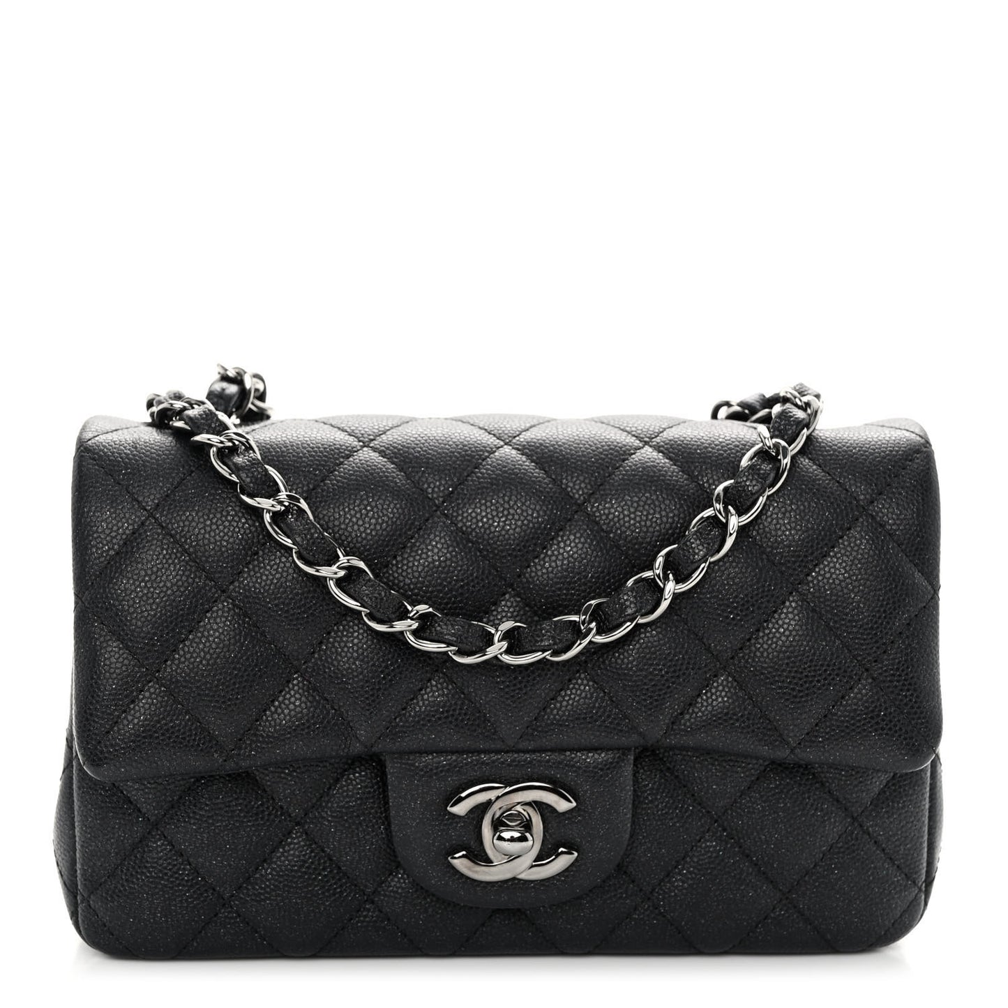 Caviar Quilted Mini Rectangular Flap Black