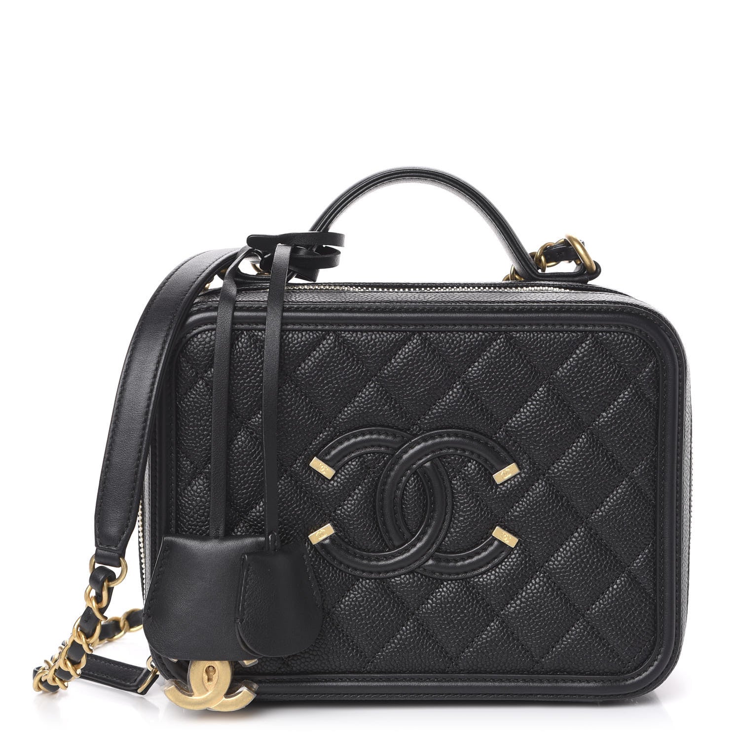 Chanel Caviar Quilted Medium CC Filigree Vanity Case Black 1 of 10