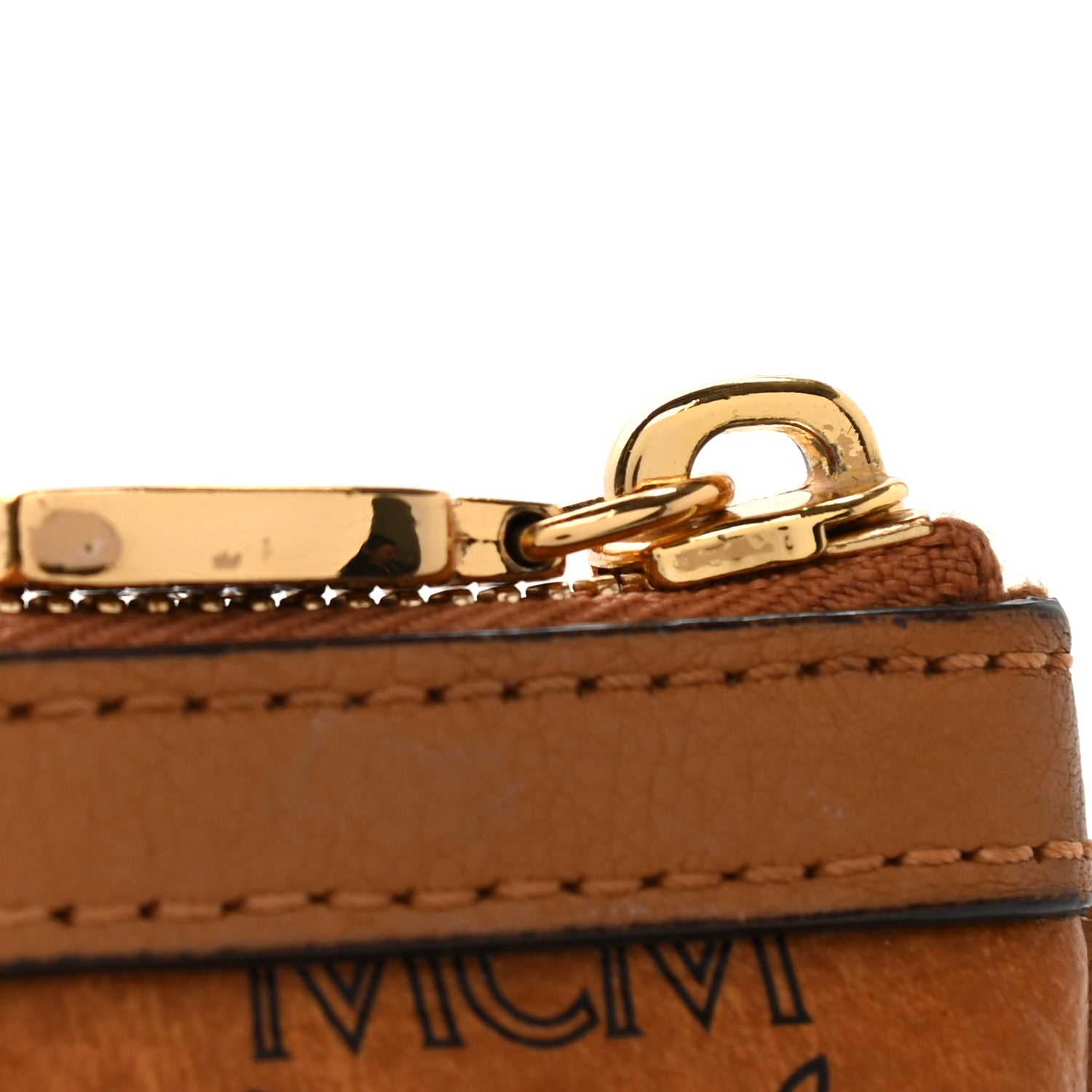 MCM Visetos Liz Shopper Tote Pouch Cognac 10 of 10