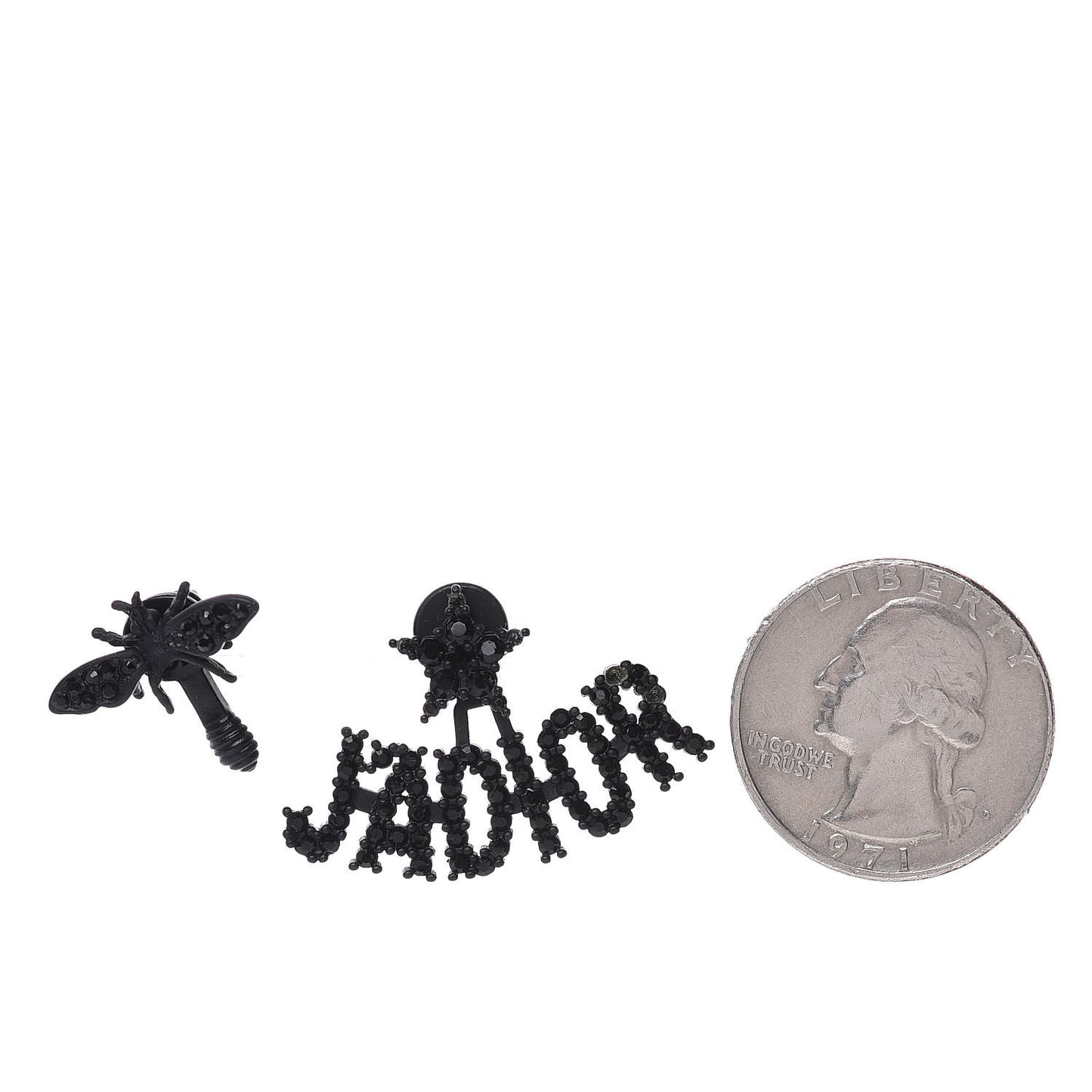 Palladium Crystal J'adior Earrings Black