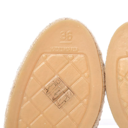 Chanel Lambskin CC Espadrilles 36 Beige Black 6 of 10