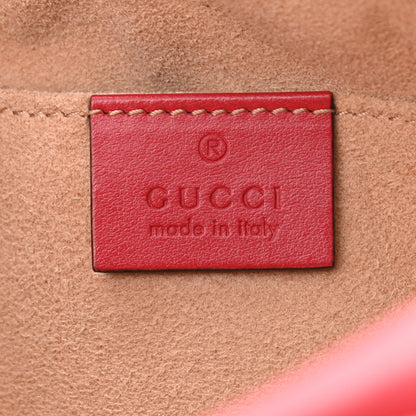 Gucci Calfskin Matelasse Small GG Marmont Chain Shoulder Bag Hibiscus Red 6 of 10