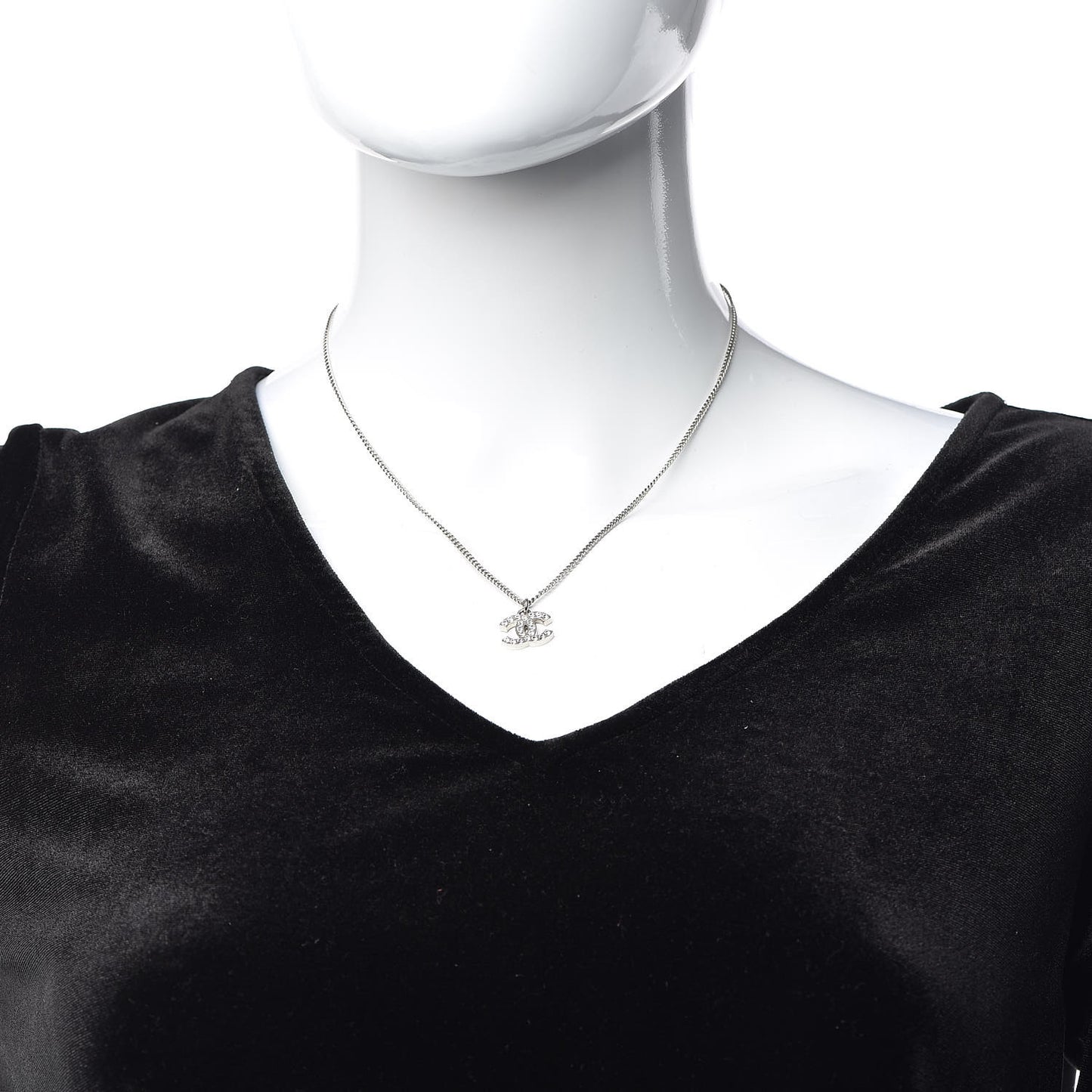 Crystal Timeless CC Necklace Silver