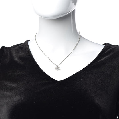 Chanel Crystal Timeless CC Necklace Silver 2 of 6