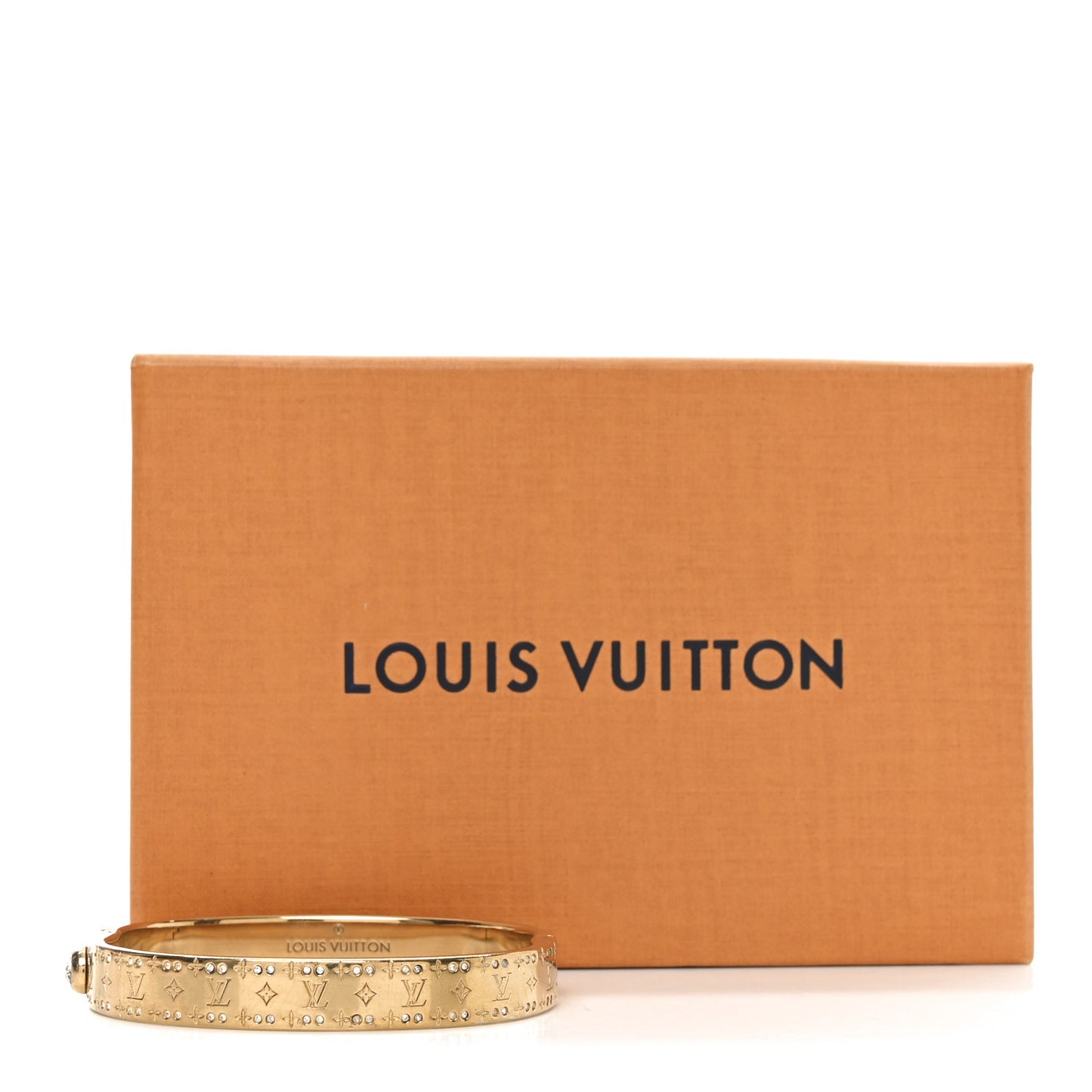 Brass Crystal Monogram Nanogram Strass Cuff M Gold