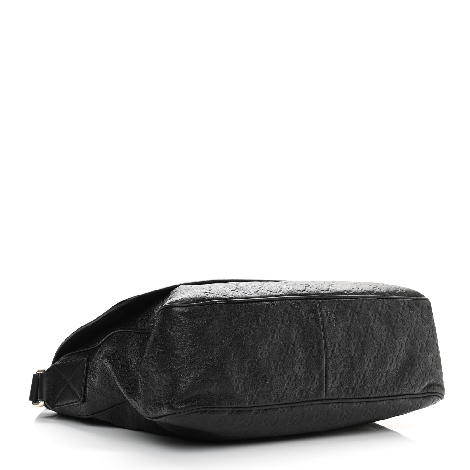 Gucci Guccissima Medium Flap Messenger Bag Black 4 of 14