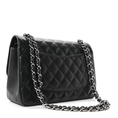 Chanel Caviar Quilted Jumbo Double Flap Black 2 of 9