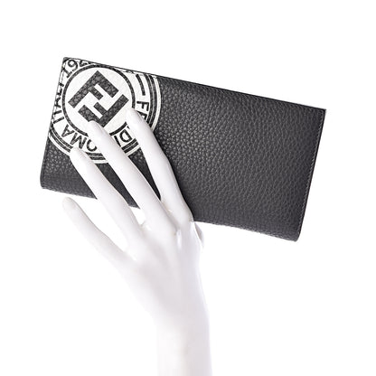Fendi Cuoio Romano Stamp Patch Continental Wallet Asfalto 2 of 8