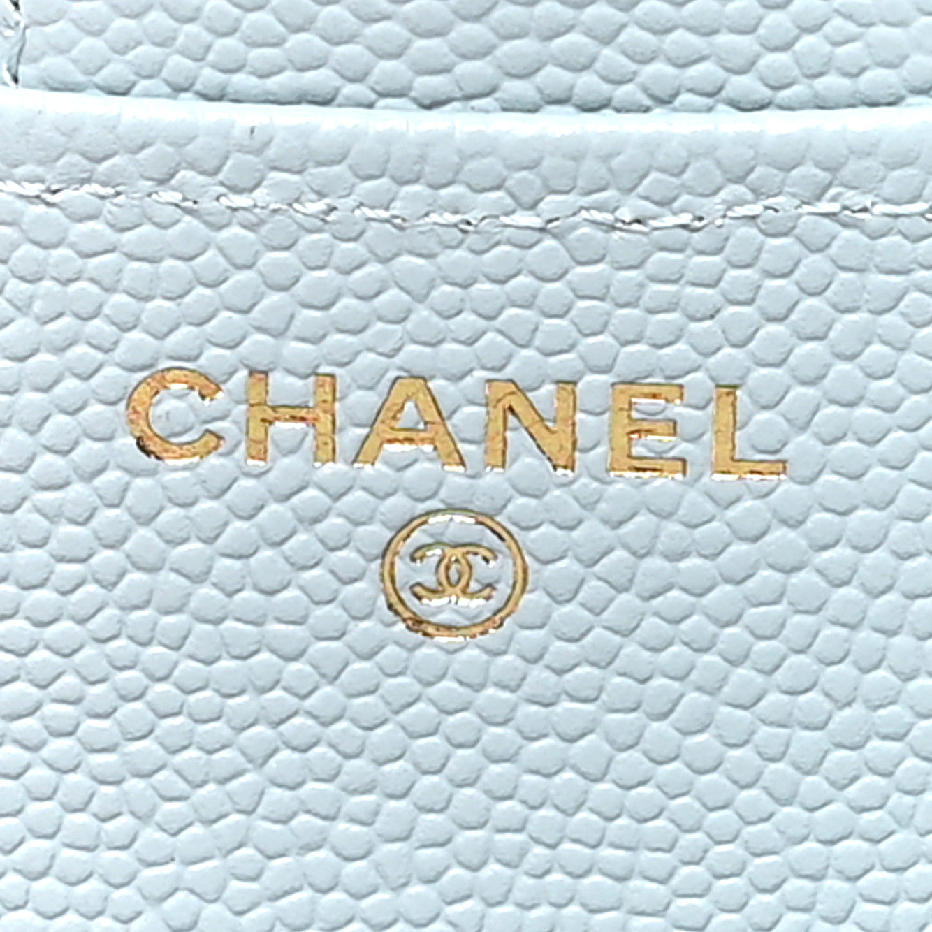 Caviar Quilted Compact Flap Wallet Light Blue