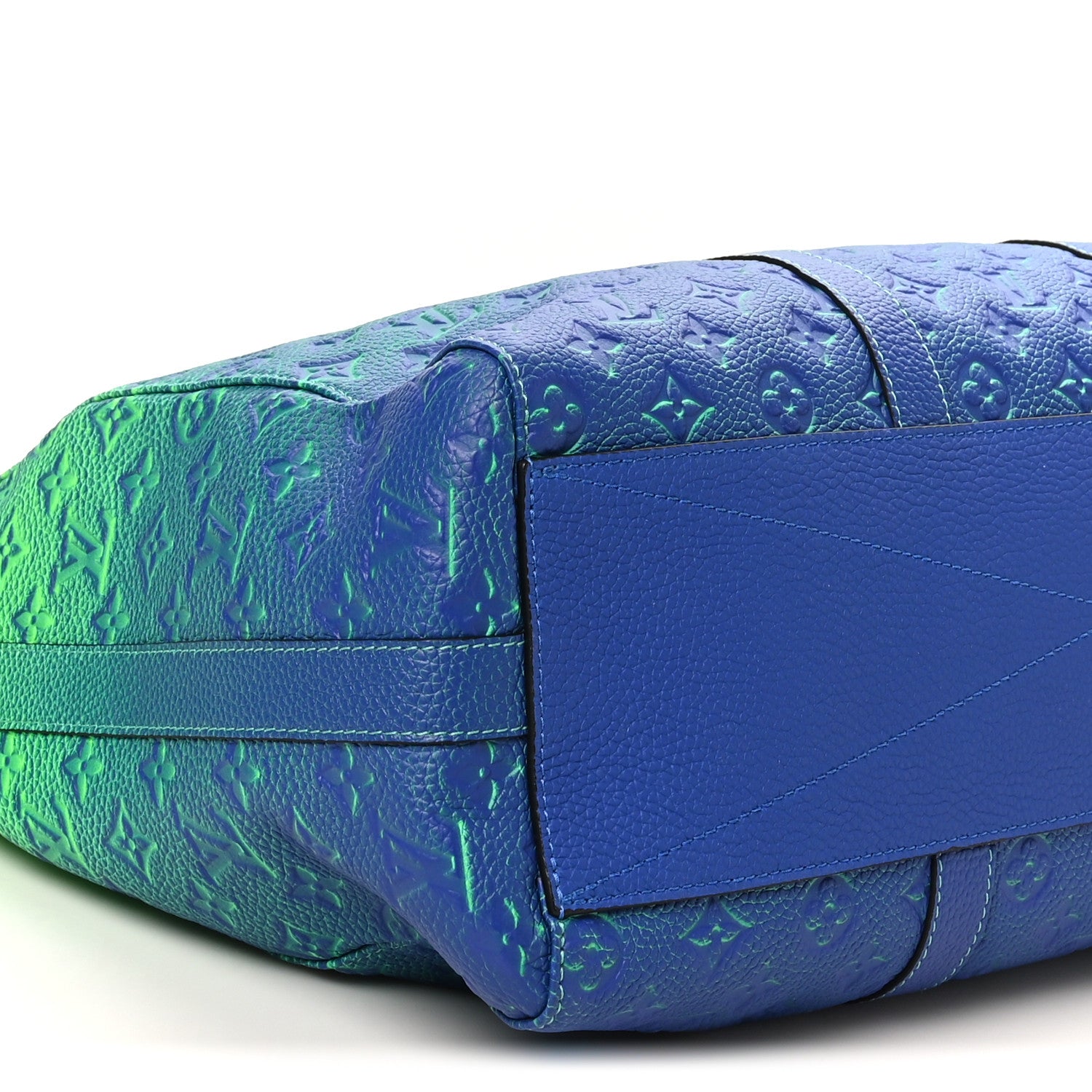 Louis Vuitton Taurillon Illusion Keepall Tote Bleu Vert 7 of 8