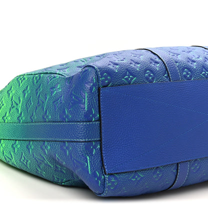 Louis Vuitton Taurillon Illusion Keepall Tote Bleu Vert 7 of 8