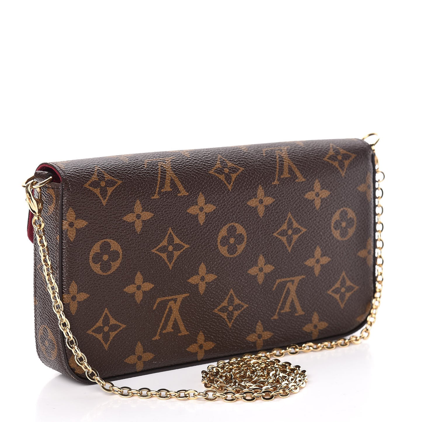 Monogram Pochette Felicie Chain Wallet Fuchsia