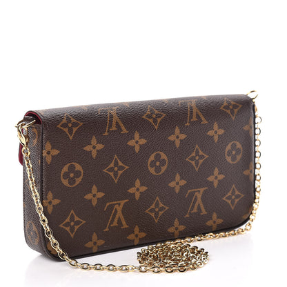 Louis Vuitton Monogram Pochette Felicie Chain Wallet Fuchsia 3 of 13