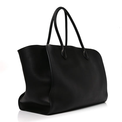 The Row Polished Saddle Calfskin Marlo Tote Bag Black 3 of 9
