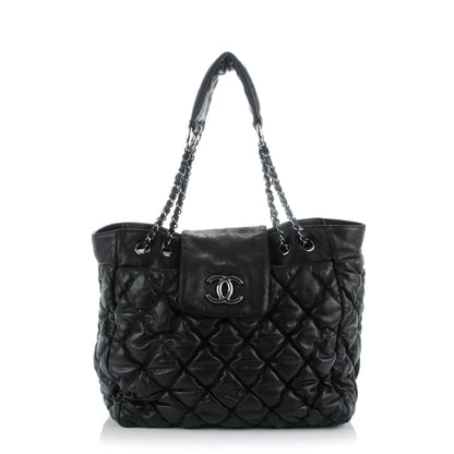 Chanel Lambskin Large Bubble Quilt Tote Black 1 of 8