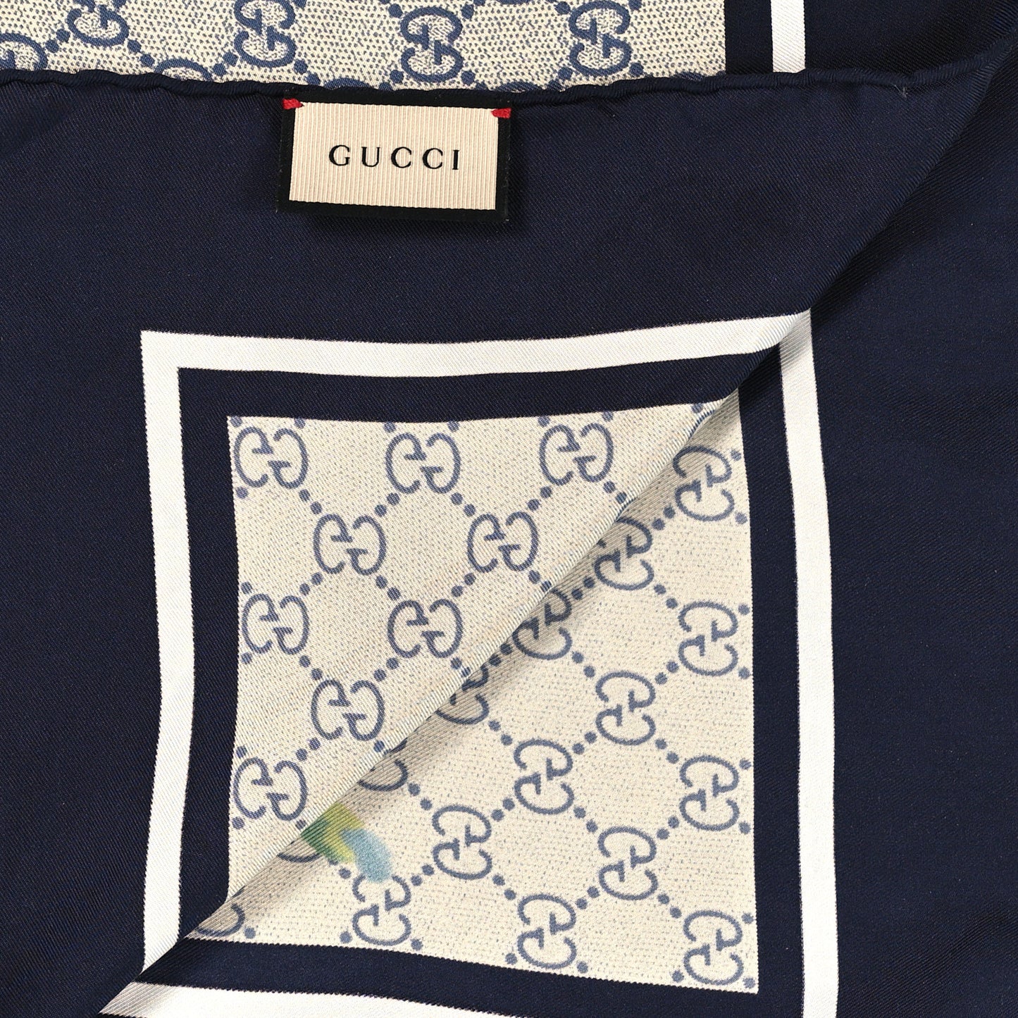 Modal Silk GG Blooms Shawl Scarf Blue