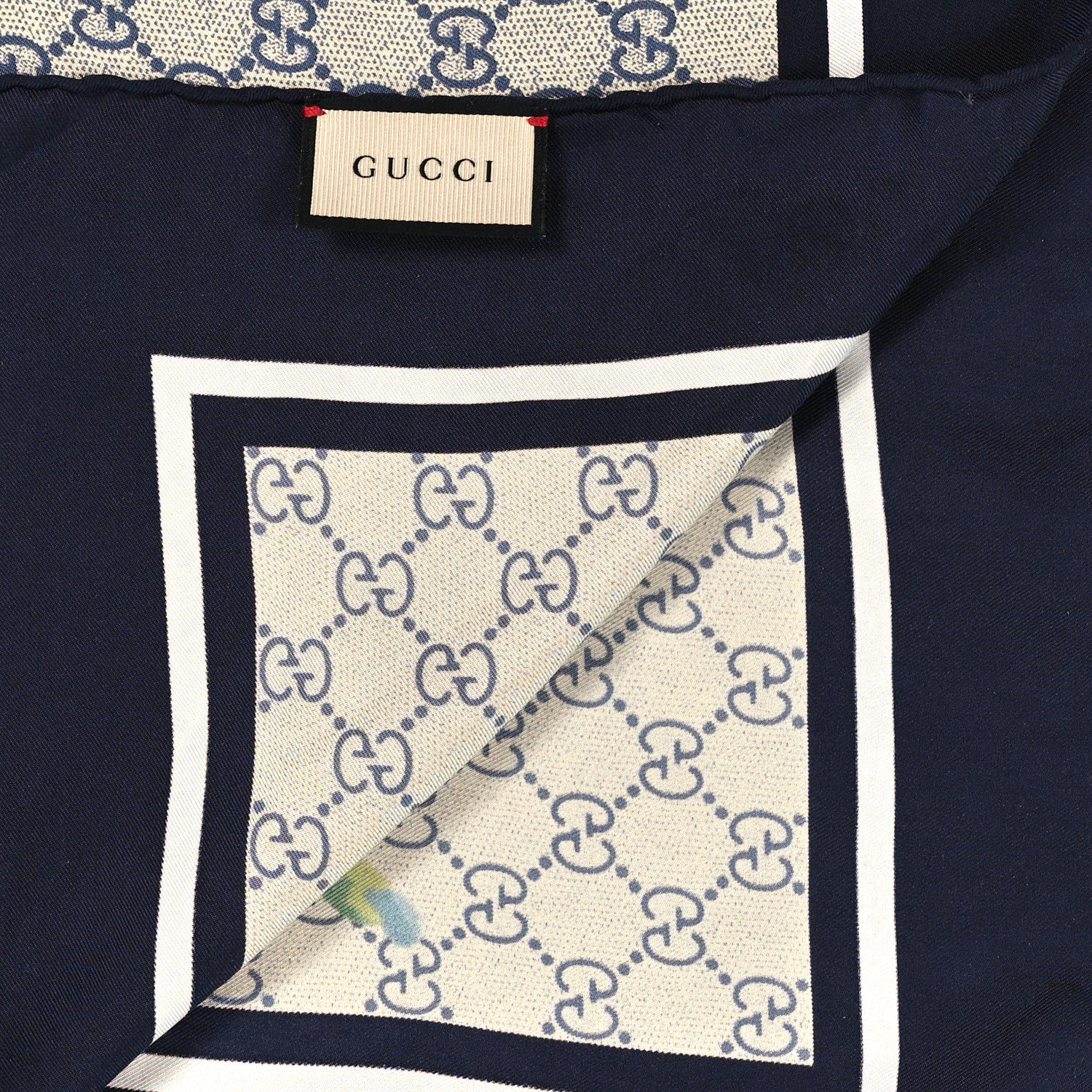 Gucci Modal Silk GG Blooms Shawl Scarf Blue 3 of 3