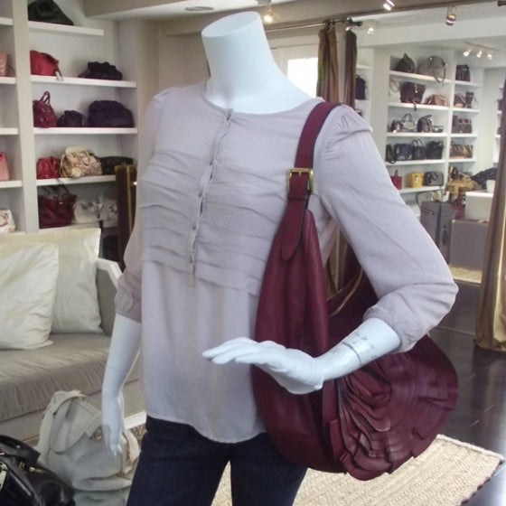 Valentino Garavani Leather Petale Hobo Red 2 of 10