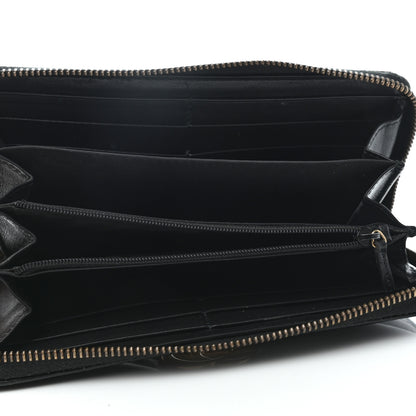 Gucci Calfskin Matelasse GG Marmont Zip Around Wallet Black 5 of 6
