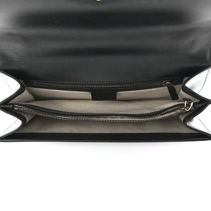 Gucci Knight Calfskin Malaga Kid Heart Medium GG Marmont Chain Handle Bag Black Hibiscus Red Multicolor 5 of 13