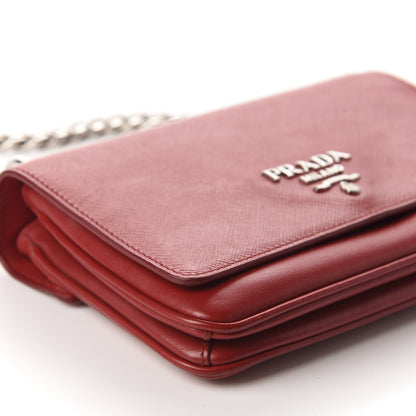 Prada Saffiano Soft Calfskin Chain Crossbody Bag Fuoco 6 of 15
